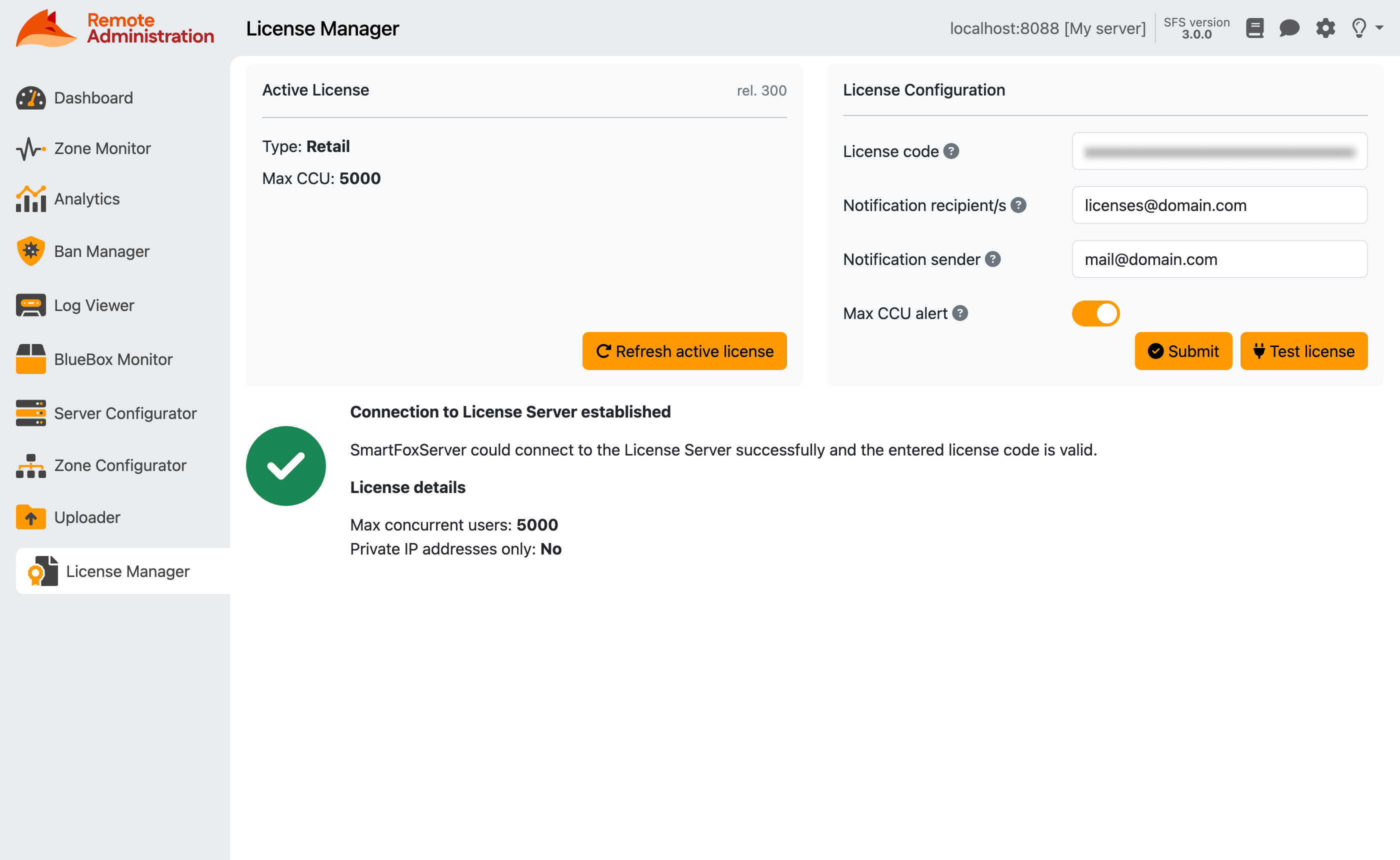 License Manager screenshot