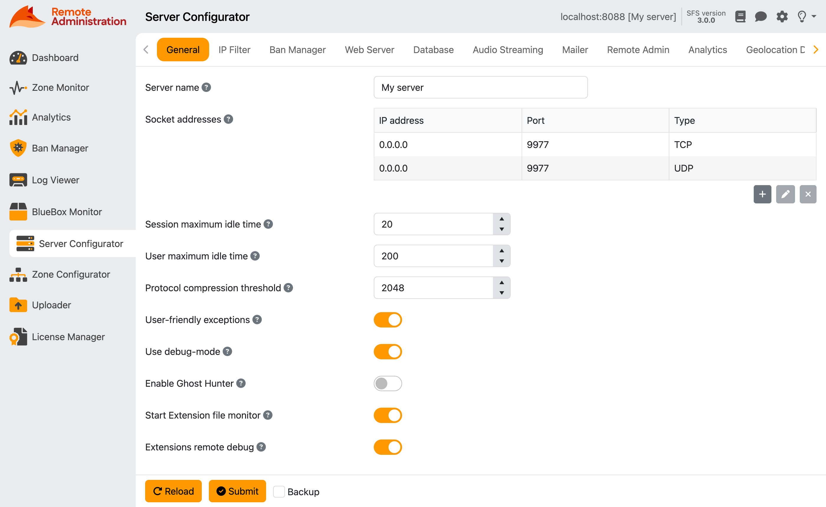Server Configurator screenshot