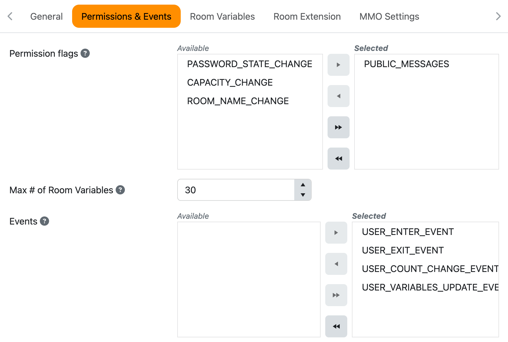 Permissions & Events
