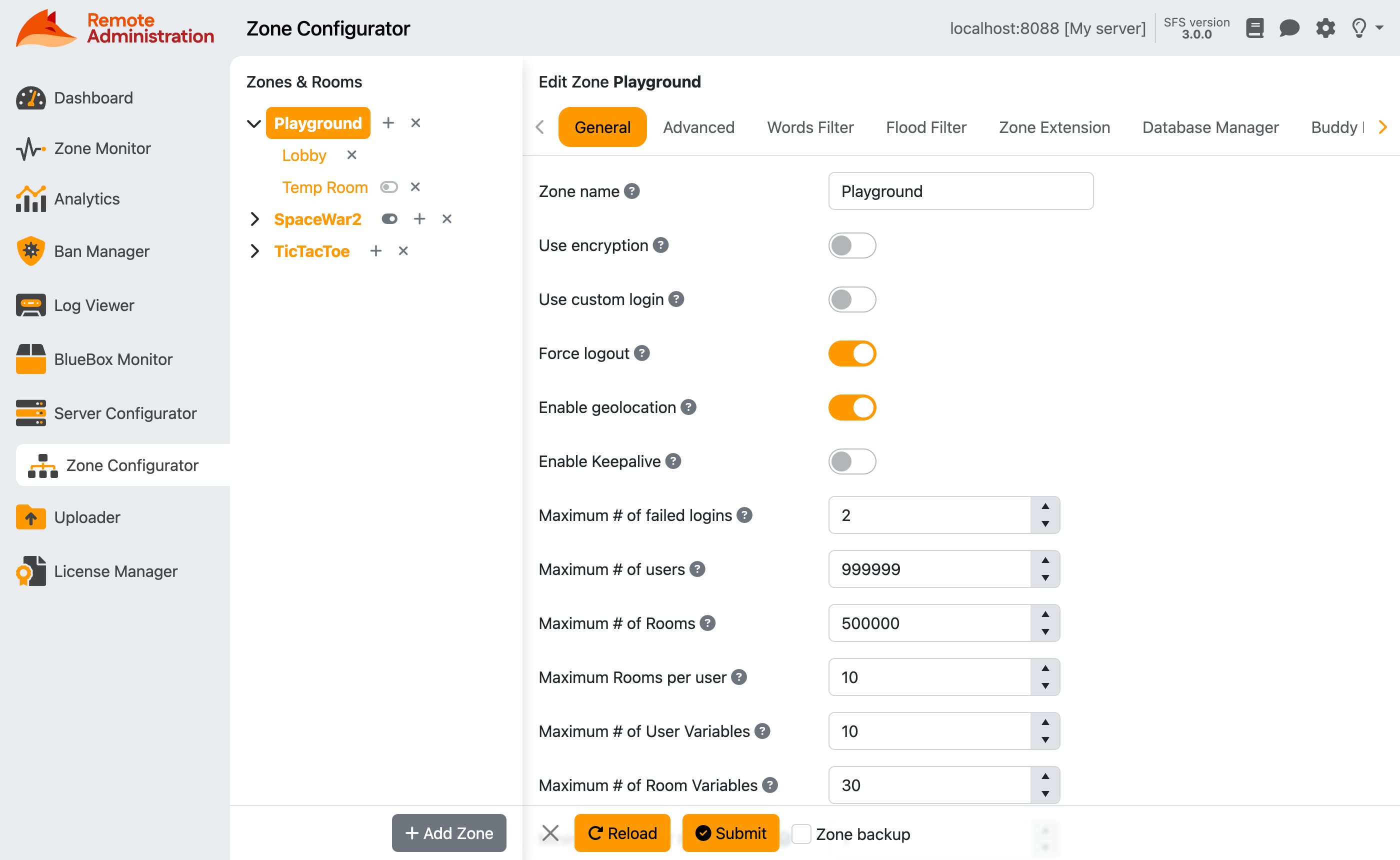 Zone Configurator screenshot