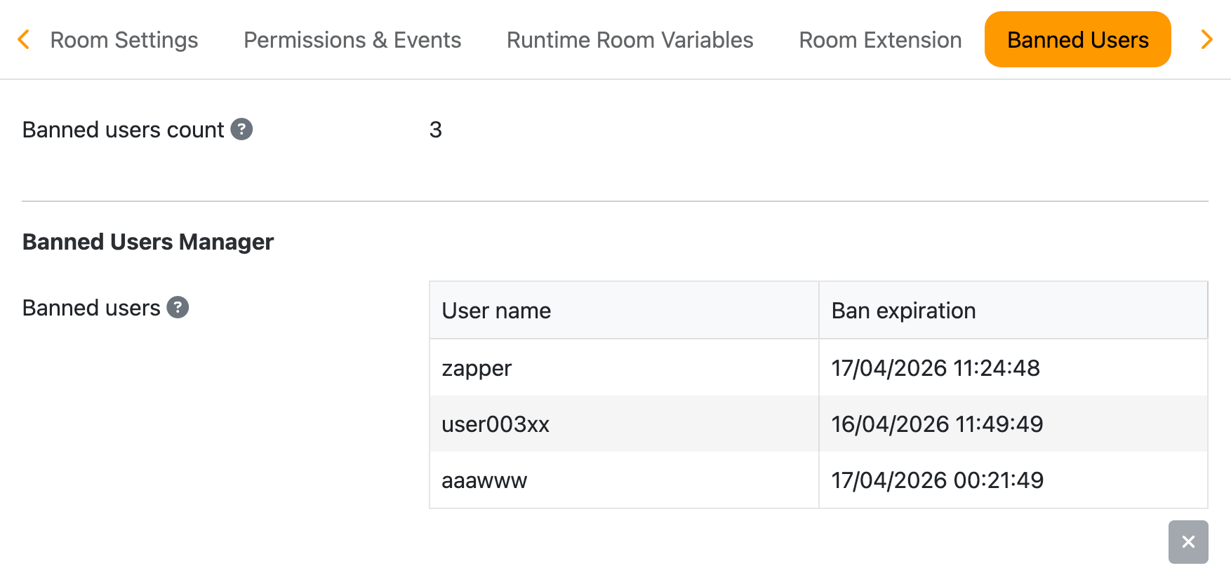 Banned Users